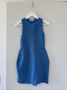 Aritzia Babaton Baby Blue Racerback Mini Dress
